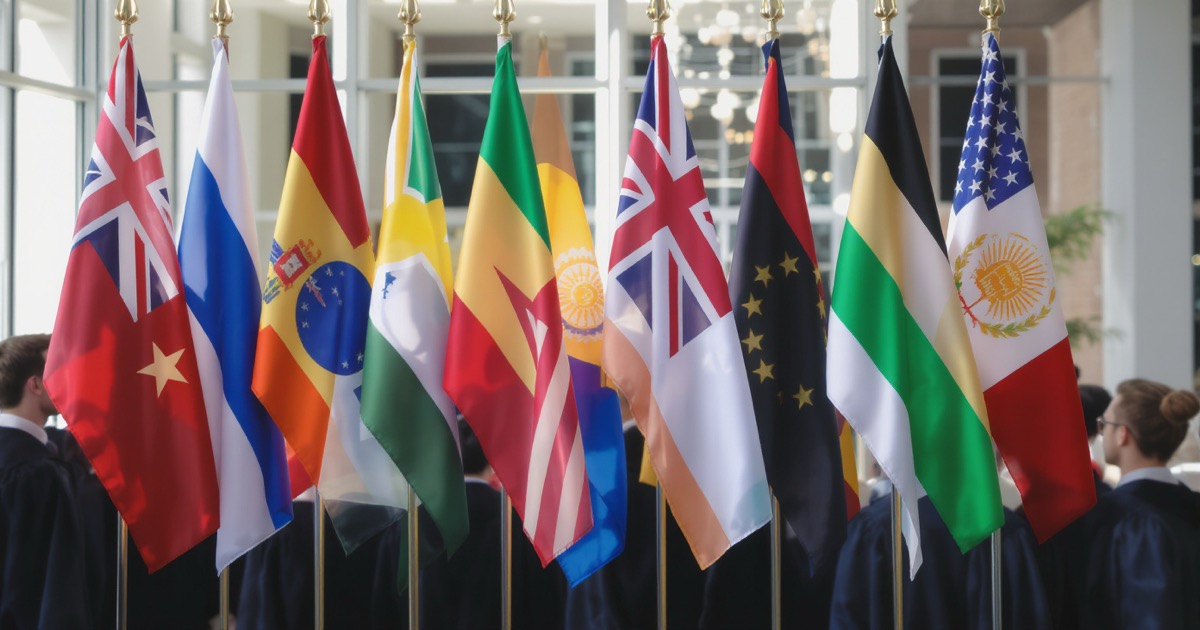 International students from Commonwealth nations at graduation